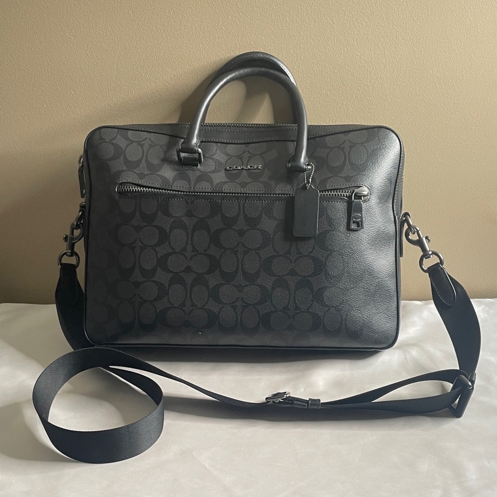 Coach Black and Gray Briefcase